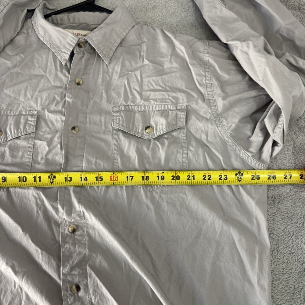 Wrangler Jean Co. Button Down Shirt Mens X-Large XL Long Sleeve Gray 100% Cotton - Picture 12 of 14